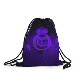 Рюкзак-мешок 3D с принтом FC Real Madrid(SPACE STYLE) в городе Новоалтайск, 100% полиэстер | плотность ткани — 200 г/м2, размер — 35 х 45 см; лямки — толстые шнурки, застежка на шнуровке, без карманов и подкладки | real madrid | футбол | футбольный клуб | чемпионат