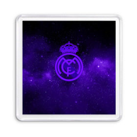 Магнит 55*55 с принтом FC Real Madrid(SPACE STYLE) в городе Новоалтайск, Пластик | Размер: 65*65 мм; Размер печати: 55*55 мм | real madrid | футбол | футбольный клуб | чемпионат