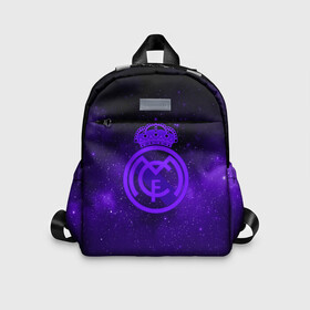 Детский рюкзак 3D с принтом FC Real Madrid(SPACE STYLE) в городе Новоалтайск, 100% полиэстер | лямки с регулируемой длиной, сверху петелька, чтобы рюкзак можно было повесить на вешалку. Основное отделение закрывается на молнию, как и внешний карман. Внутри дополнительный карман. По бокам два дополнительных кармашка | real madrid | футбол | футбольный клуб | чемпионат