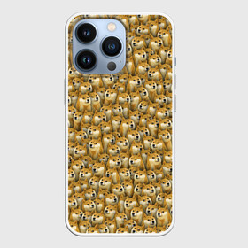 Чехол для iPhone 13 Pro с принтом Собачки Doge в городе Новоалтайск,  |  | Тематика изображения на принте: doge | meme | доги | желтый | мем | паттерн | пёс | собака | текстура