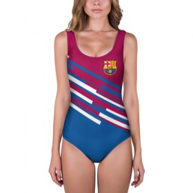 Купальник-боди 3D с принтом FC Barcelona 2018 Sport line в городе Новоалтайск, 82% полиэстер, 18% эластан | Круглая горловина, круглый вырез на спине | fc | fc barcelona | fcb | fly emirates | ronaldo | абстракция | барселона | геометрия | зож | клуб | линии | месси | модные | мяч | реал мадрид | спорт | спортивные | тренды | футбол | футбольный клуб | эмблема