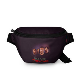 Поясная сумка 3D с принтом Группа Imagine Dragons в городе Новоалтайск, 100% полиэстер | плотная ткань, ремень с регулируемой длиной, внутри несколько карманов для мелочей, основное отделение и карман с обратной стороны сумки застегиваются на молнию | альтернативный | американская | группа | драгонс | имеджин | инди | индирок | поп | рок | электроник