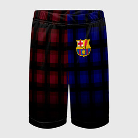 Детские спортивные шорты 3D с принтом FC Barcelona 2018 в городе Новоалтайск,  100% полиэстер
 | пояс оформлен широкой мягкой резинкой, ткань тянется
 | fc | fc barcelona | fcb | fly emirates | ronaldo | абстракция | барселона | геометрия | зож | клуб | линии | месси | модные | мяч | реал мадрид | спорт | спортивные | тренды | футбол | футбольный клуб | эмблема