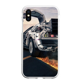 Чехол для iPhone XS Max матовый с принтом DeLorean в городе Новоалтайск, Силикон | Область печати: задняя сторона чехла, без боковых панелей | back to the future | dmc | zero flux given | время | делориан | док | конденсатор потока | марти макфлай | плутоний | путешествия во времени | роберт земекис | фантастика | эммет браун