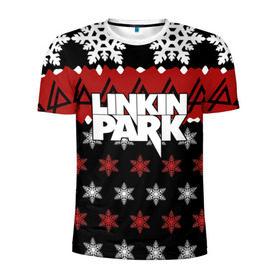 Мужская футболка 3D спортивная с принтом Праздничный Linkin Park в городе Новоалтайск, 100% полиэстер с улучшенными характеристиками | приталенный силуэт, круглая горловина, широкие плечи, сужается к линии бедра | b | chester | linkin park | альтернативный метал | альтернативный рок | беннингтон | группа | знак | красный | линкин парк | музыкант | надпись | новогодний | новый год | ню метал | певец | праздник | рождество