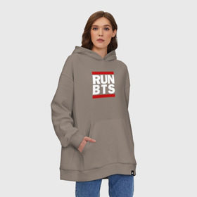 Худи SuperOversize хлопок с принтом RUN BTS в городе Новоалтайск, 70% хлопок, 30% полиэстер, мягкий начес внутри | карман-кенгуру, эластичная резинка на манжетах и по нижней кромке, двухслойный капюшон
 | bangtan boys | bangtan sonyeondan | bts | bulletproof | j hope | jimin | jin | jungkook | k pop | rap monster | suga | v | бтс | ви | джин | пуленепробиваемые | рэп монстр | сюга | чимин | чонгук