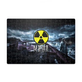 Пазл магнитный 126 элементов с принтом S.T.A.L.K.E.R. - М.И.Ш.А. в городе Новоалтайск, полимерный материал с магнитным слоем | 126 деталей, размер изделия —  180*270 мм | stalker | волки | грузовик | имя | михаил | миша | мишка | мрак | припять | птицы | радиация | сталкер | чернобыль
