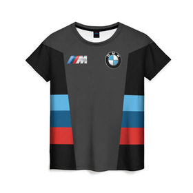 Женская футболка 3D с принтом BMW 2018 Sport в городе Новоалтайск, 100% полиэфир ( синтетическое хлопкоподобное полотно) | прямой крой, круглый вырез горловины, длина до линии бедер | bmw | автомобиль | автомобильные | бмв | марка | машины | патриот | флаг