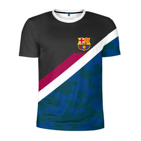 Мужская футболка 3D спортивная с принтом FC Barcelona Sport camo II в городе Новоалтайск, 100% полиэстер с улучшенными характеристиками | приталенный силуэт, круглая горловина, широкие плечи, сужается к линии бедра | fc | fc barcelona | fcb | fly emirates | ronaldo | абстракция | барселона | геометрия | зож | клуб | линии | месси | модные | мяч | реал мадрид | спорт | спортивные | тренды | футбол | футбольный клуб | эмблема