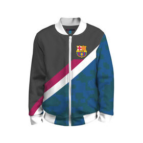 Детский бомбер 3D с принтом FC Barcelona Sport camo II в городе Новоалтайск, 100% полиэстер | застегивается на молнию, по бокам два кармана без застежек, мягкие манжеты, по низу бомбера и на воротнике — эластичная резинка | fc | fc barcelona | fcb | fly emirates | ronaldo | абстракция | барселона | геометрия | зож | клуб | линии | месси | модные | мяч | реал мадрид | спорт | спортивные | тренды | футбол | футбольный клуб | эмблема