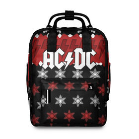 Женский рюкзак 3D с принтом Праздничный AC/DC в городе Новоалтайск, 100% полиэстер | лямки с регулируемой длиной, сверху ручки, чтобы рюкзак нести как сумку. Основное отделение закрывается на молнию, как и внешний карман. Внутри два дополнительных кармана, один из которых закрывается на молнию. По бокам два дополнительных кармашка, куда поместится маленькая бутылочка
 | ac dc | acdc | for those about to ro | австралийская | ангус янг | блюз рок | головы | группа | знак | красный | крис слэйд | музыканты | надпись | новогодний | новый год | певцы | праздник | рождество | рок | рок н ролл
