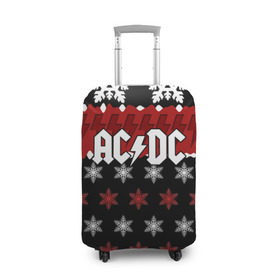 Чехол для чемодана 3D с принтом Праздничный AC/DC в городе Новоалтайск, 86% полиэфир, 14% спандекс | двустороннее нанесение принта, прорези для ручек и колес | ac dc | acdc | for those about to ro | австралийская | ангус янг | блюз рок | головы | группа | знак | красный | крис слэйд | музыканты | надпись | новогодний | новый год | певцы | праздник | рождество | рок | рок н ролл