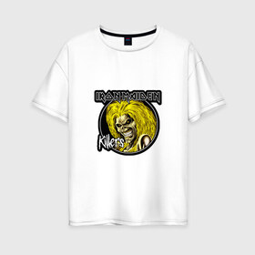 Женская футболка хлопок Oversize с принтом Iron Maiden Killers в городе Новоалтайск, 100% хлопок | свободный крой, круглый ворот, спущенный рукав, длина до линии бедер
 | iron maiden | адриан смит | айрон мейден | группа | дэйв мюррей | железная дева | ирон майден | метал | мрачный | музыка | песни | рок | стив харрис | тяжелый | хеви | хевиметал | череп