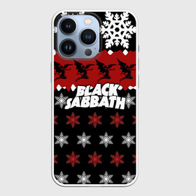 Чехол для iPhone 13 Pro с принтом Праздничный Black Sabbath в городе Новоалтайск,  |  | black sabbath | группа | новогодний | новый год | рождество | свитер | снежинки | хард рок | хеви метал