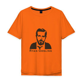 Мужская футболка хлопок Oversize с принтом Ryan Gosling в городе Новоалтайск, 100% хлопок | свободный крой, круглый ворот, “спинка” длиннее передней части | ryan gosling | райан гослинг
