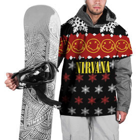 Накидка на куртку 3D с принтом Nirvana праздничный в городе Новоалтайск, 100% полиэстер |  | cobain | kurt | nirvana | альтернативный | боритон | гранж | группа | дональд | знак | кобейн | красный | крист новоселич | курт | музыка | музыкант | надпись | нирвана | новогодний | новый год | певец | праздник