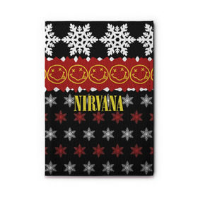 Обложка для автодокументов с принтом Nirvana праздничный в городе Новоалтайск, натуральная кожа |  размер 19,9*13 см; внутри 4 больших “конверта” для документов и один маленький отдел — туда идеально встанут права | cobain | kurt | nirvana | альтернативный | боритон | гранж | группа | дональд | знак | кобейн | красный | крист новоселич | курт | музыка | музыкант | надпись | нирвана | новогодний | новый год | певец | праздник