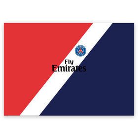 Поздравительная открытка с принтом PSG 2018 Original #14 в городе Новоалтайск, 100% бумага | плотность бумаги 280 г/м2, матовая, на обратной стороне линовка и место для марки
 | fc | fly emirates | paris | psg | лого | париж | псж | спорт | спортивные | фк | футбольный клуб
