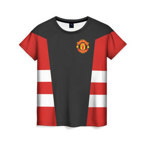 Женская футболка 3D с принтом Manchester United Vintage 2018 в городе Новоалтайск, 100% полиэфир ( синтетическое хлопкоподобное полотно) | прямой крой, круглый вырез горловины, длина до линии бедер | emirates | fc | manchester united | абстракция | геометрия | зож | клуб | линии | манчестер юнайтед | модные | мяч | россии | спорт | спортивные | стиль | тренды | футбол | футбольный клуб | экстрим | эмблема