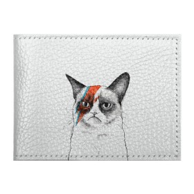 Обложка для студенческого билета с принтом Grumpy cat (David Bowie) в городе Новоалтайск, натуральная кожа | Размер: 11*8 см; Печать на всей внешней стороне | бодиарт | грумпи | дэвид боуи | злой кот | интернет | котей | котик | кошка | мем | мемас | мемчик. | молния на лице | рисунок на лице | сердитый