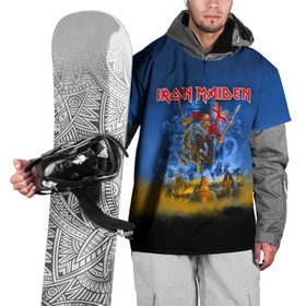 Накидка на куртку 3D с принтом Iron Maiden в городе Новоалтайск, 100% полиэстер |  | iron maiden | адриан смит | айрон мейден | гроза | группа | дэйв мюррей | железная дева | ирон майден | метал | мрачный | музыка | песни | рок | стив харрис | тяжелый | флаг | хеви | хевиметал
