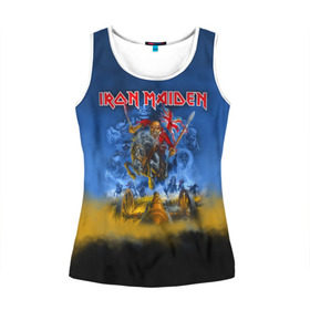 Женская майка 3D с принтом Iron Maiden в городе Новоалтайск, 100% полиэстер | круглая горловина, прямой силуэт, длина до линии бедра | iron maiden | адриан смит | айрон мейден | гроза | группа | дэйв мюррей | железная дева | ирон майден | метал | мрачный | музыка | песни | рок | стив харрис | тяжелый | флаг | хеви | хевиметал