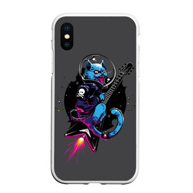 Чехол для iPhone XS Max матовый с принтом Cat Metal в городе Новоалтайск, Силикон | Область печати: задняя сторона чехла, без боковых панелей | cat | heavy | metal | music | rock | гитара | кот | котик | кошка | музыка | рок