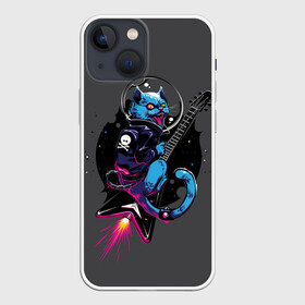 Чехол для iPhone 13 mini с принтом Cat Metal в городе Новоалтайск,  |  | Тематика изображения на принте: cat | heavy | metal | music | rock | гитара | кот | котик | кошка | музыка | рок