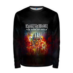 Мужской лонгслив 3D с принтом Iron Maiden в городе Новоалтайск, 100% полиэстер | длинные рукава, круглый вырез горловины, полуприлегающий силуэт | iron maiden | адриан смит | айрон мейден | группа | дэйв мюррей | железная дева | индеец | ирон майден | метал | мрачный | музыка | огонь | песни | рок | стив харрис | тяжелый | хеви | хевиметал