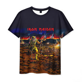 Мужская футболка 3D с принтом Боец Iron Maiden в городе Новоалтайск, 100% полиэфир | прямой крой, круглый вырез горловины, длина до линии бедер | iron maiden | адриан смит | айрон мейден | война | группа | дэйв мюррей | железная дева | ирон майден | метал | мрачный | музыка | песни | рок | солдат | стив харрис | тяжелый | хеви | хевиметал