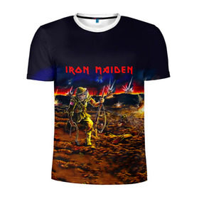 Мужская футболка 3D спортивная с принтом Боец Iron Maiden в городе Новоалтайск, 100% полиэстер с улучшенными характеристиками | приталенный силуэт, круглая горловина, широкие плечи, сужается к линии бедра | iron maiden | адриан смит | айрон мейден | война | группа | дэйв мюррей | железная дева | ирон майден | метал | мрачный | музыка | песни | рок | солдат | стив харрис | тяжелый | хеви | хевиметал