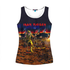 Женская майка 3D с принтом Боец Iron Maiden в городе Новоалтайск, 100% полиэстер | круглая горловина, прямой силуэт, длина до линии бедра | iron maiden | адриан смит | айрон мейден | война | группа | дэйв мюррей | железная дева | ирон майден | метал | мрачный | музыка | песни | рок | солдат | стив харрис | тяжелый | хеви | хевиметал