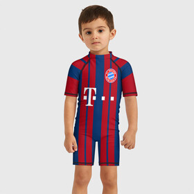 Детский купальный костюм 3D с принтом FC Bayern 2018 Original #8 в городе Новоалтайск, Полиэстер 85%, Спандекс 15% | застежка на молнии на спине | bayern | fly fc | бавария | спорт | футбольный клуб