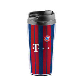 Термокружка-непроливайка с принтом FC Bayern 2018 Original #8 в городе Новоалтайск, внутренняя часть — пищевой пластик, наружная часть — прозрачный пластик, между ними — полиграфическая вставка с рисунком | объем — 350 мл, герметичная крышка | Тематика изображения на принте: bayern | fly fc | бавария | спорт | футбольный клуб
