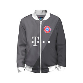 Детский бомбер 3D с принтом FC Bayern 2018 Original #3 в городе Новоалтайск, 100% полиэстер | застегивается на молнию, по бокам два кармана без застежек, мягкие манжеты, по низу бомбера и на воротнике — эластичная резинка | bayern | fly fc | бавария | спорт | футбольный клуб