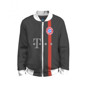 Детский бомбер 3D с принтом FC Bayern 2018 Original #4 в городе Новоалтайск, 100% полиэстер | застегивается на молнию, по бокам два кармана без застежек, мягкие манжеты, по низу бомбера и на воротнике — эластичная резинка | bayern | bayern munchen | fc bayern | football | football club | sport | бавария | спорт | футбол | футбольный клуб