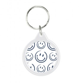 Брелок круглый с принтом Смайл в городе Новоалтайск, пластик и полированная сталь | круглая форма, металлическое крепление в виде кольца | Тематика изображения на принте: vppdgryphon | арт | краска | прикольные | смайл | смайлы | цветные
