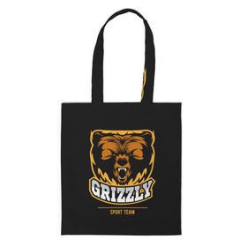 Сумка 3D повседневная с принтом GTIZZLY(sport team) в городе Новоалтайск, 100% полиэстер | Плотность: 200 г/м2; Размер: 34×35 см; Высота лямок: 30 см | bear | grizzly | гризли | медведь | ярость