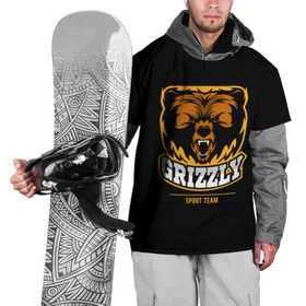 Накидка на куртку 3D с принтом GTIZZLY(sport team) в городе Новоалтайск, 100% полиэстер |  | bear | grizzly | гризли | медведь | ярость