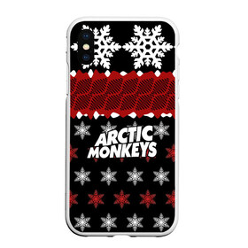 Чехол для iPhone XS Max матовый с принтом Праздничный Arctic Monkeys в городе Новоалтайск, Силикон | Область печати: задняя сторона чехла, без боковых панелей | Тематика изображения на принте: алекс тёрнер | арктик | арктические мартышки | гаражный | группа | джейми кук | знак | инди рок | красный | м | манкис | музыка | надпись | ник о мэлли | новогодний | новый год | обезьяна