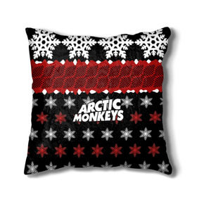 Подушка 3D с принтом Праздничный Arctic Monkeys в городе Новоалтайск, наволочка – 100% полиэстер, наполнитель – холлофайбер (легкий наполнитель, не вызывает аллергию). | состоит из подушки и наволочки. Наволочка на молнии, легко снимается для стирки | алекс тёрнер | арктик | арктические мартышки | гаражный | группа | джейми кук | знак | инди рок | красный | м | манкис | музыка | надпись | ник о мэлли | новогодний | новый год | обезьяна