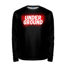 Мужской лонгслив 3D с принтом Underground в городе Новоалтайск, 100% полиэстер | длинные рукава, круглый вырез горловины, полуприлегающий силуэт | Тематика изображения на принте: calligraphy | fonts | hiphop | logo | paint | rap | style | trap | under | underground | андерграунд | каллиграфия | рэп | стиль | трэп | хипхоп | шрифт