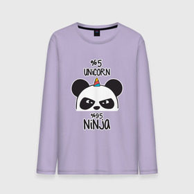Мужской лонгслив хлопок с принтом Unicorn ninja в городе Новоалтайск, 100% хлопок |  | panda dab | unicorn ninja