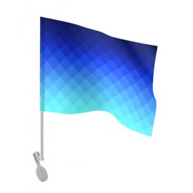 Флаг для автомобиля с принтом Blue geometria в городе Новоалтайск, 100% полиэстер | Размер: 30*21 см | blue | geometria | абстракция | бирюза | бирюзовый | геометрия | куб | синий
