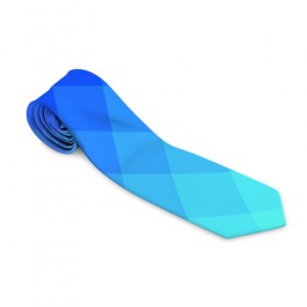 Галстук 3D с принтом Blue geometria в городе Новоалтайск, 100% полиэстер | Длина 148 см; Плотность 150-180 г/м2 | blue | geometria | абстракция | бирюза | бирюзовый | геометрия | куб | синий