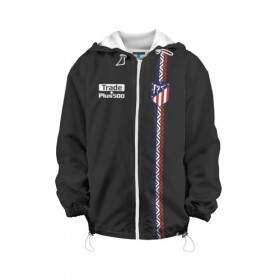Детская куртка 3D с принтом Atletico Madrid Original #4 в городе Новоалтайск, 100% полиэстер | застежка — молния, подол и капюшон оформлены резинкой с фиксаторами, по бокам — два кармана без застежек, один потайной карман на груди, плотность верхнего слоя — 90 г/м2; плотность флисового подклада — 260 г/м2 | Тематика изображения на принте: атлетико мадрид | эмблема