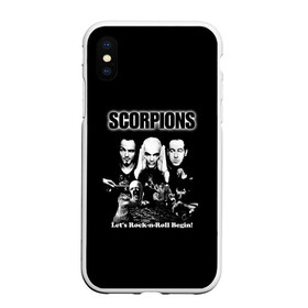 Чехол для iPhone XS Max матовый Группа Scorpions: в городе Новоалтайск, Силикон | Область печати: задняя сторона чехла, без боковых панелей | scorpions | группа | скорпионс | хард | хардрок