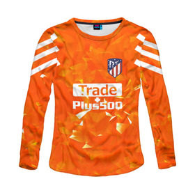 Женский лонгслив 3D с принтом Atletico Madrid Original #5 в городе Новоалтайск, 100% полиэстер | длинные рукава, круглый вырез горловины, полуприлегающий силуэт | атлетико мадрид | полосы | эмблема