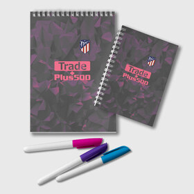 Блокнот с принтом Atletico Madrid Original #8 в городе Новоалтайск, 100% бумага | 48 листов, плотность листов — 60 г/м2, плотность картонной обложки — 250 г/м2. Листы скреплены удобной пружинной спиралью. Цвет линий — светло-серый
 | Тематика изображения на принте: атлетико мадрид | полигоны | эмблема