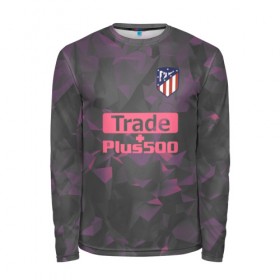 Мужской лонгслив 3D с принтом Atletico Madrid Original #8 в городе Новоалтайск, 100% полиэстер | длинные рукава, круглый вырез горловины, полуприлегающий силуэт | атлетико мадрид | полигоны | эмблема
